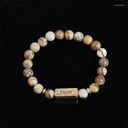 Bracciale fede in pietra naturale di alta qualità per donna uomo Pulseira coppia gioielli fascino braccialetti chakra elasticizzati regali per i genitori