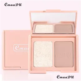 Blush CMAADU Two Tone Pink Highlight Powder Contouring Palette Dlicate Natural Modify Ansiktet något Drunk Naken Reparation Makeup Dro Dhljv