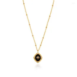 Подвесные ожерелья Mavis Hare нержавеющая сталь звезда Яркое ожерелье Золотая цепь из бусин Оваль в качестве подарка на День Матери