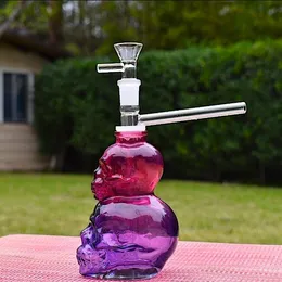 Nowy styl Skull Glass Bubbler Hookahs Dab Rigle Bubblery Smoke Glass Water Bongs Rura