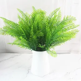 Decorative Flowers 7 Branches Of Green Artificial Pennisetum Pseudo Plants Pout Leaves Outdoor Home Decoration Wedding Va