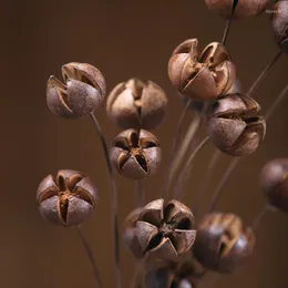 Dekorativa blommor 3st Metal Iron Branch Brown Torkade växter Konstgjorda blomma vardagsrum Torra riktiga heminredning Arrangemang