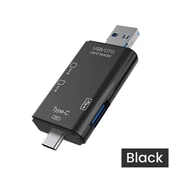 6 In 1 multifunctionele kaartlezer USB 2.0 Type C/USB/Micro USB/TF/SD Smart Memory Card Reader OTG -adapter voor PC -laptop