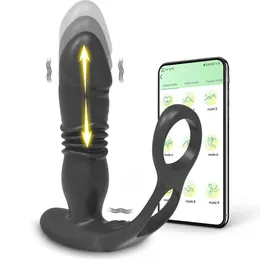 Sex Toy Massagebaste Vibrator Analspielzeug stößt Prostata Männlicher Silikon -Penisring -Dildo -Butt -Stecker für Männer