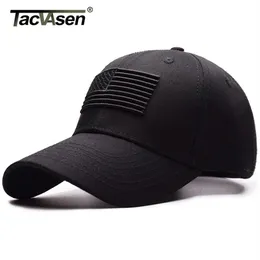 Tacvasen taktyczna czapka baseballowa mężczyźni Summer USA Flag Flag Protekcja przeciwsłoneczna Regulowana czapka Męska moda Airsoft Casual Golf Baseball Hat 210237c