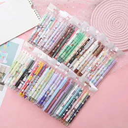 Gel Pens 6pcs Kawaii Gel Pen Set Cartoon Press Perpint Pen للطلاب الذين يكتبون Gelpen Cute Gelpen 05mm Backed refill School School J230306