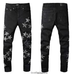Jeans da uomo Fashion Style Luxury Designer Denim Pant Distressed Strappato Biker Nero Blu Jean Slim Fit Moto Taglia 28-40