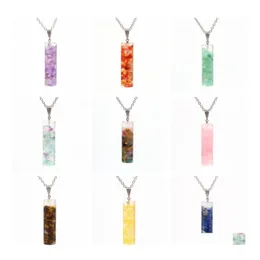 Pendant Necklaces Handmade Quartz Column Necklace For Women Men Crystal Point Pendants Jewelry Drop Delivery Dhwv1