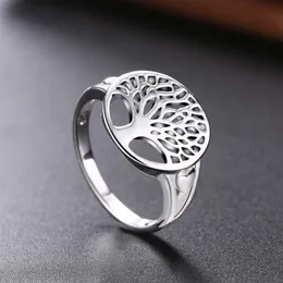 バンドリング2020 Orginal％925 Sterling Silver Rings Tree of Life Classic Accessories Anel Bague Anillos for Women New Mothers Day Gifts AA230306