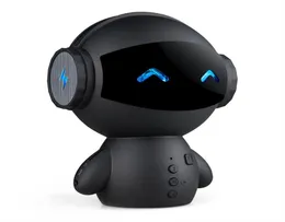 50pcs Newest Cute portable Robot Bluetooth Speaker Stereo Hands Noise Cancelling AUX TF MP3 Music Player Cell phone Call3686036