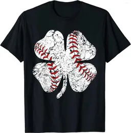 Męskie koszulki T Baseball St Patricks Day Boys Men Pitcher Pitcher Shamrock T-shirt