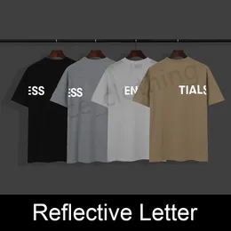 Ess T-Shirt Designer Tees Stampa Refelctive Letters Tees Luxury Fashion T Shirt Uomo Donna Dio Manica corta Hip Hop Streetwear Top Abbigliamento casual Abbigliamento