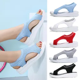 Sandálias Agsdon Mulheres 2023 Sapatos femininos Summer Wedge Comfort Ladies Sandalias Flat Mujer