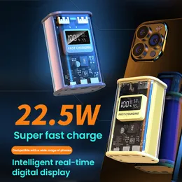 20000mAh transparente schnelle Lade -Power Bank 22.5W PD Tragbare externe Ersatzkatterpack für iPhone 14 13 Samsung S22 Xiaomi