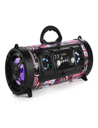 Portabla högtalare CHM17 Bluetooth -högtalare Trådlös LED Colorful Light Barrel Microphone Outdoor Portable Subwoofer Support Blueto4315729