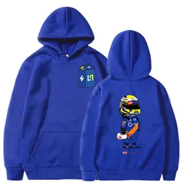 Erkek Hoodies Sweatshirts McLaren Takım Hayranları Hoodie Cartoon Formula Bir R Lando Norris Erkek Kadınlar Büyük Boyutlu Takip Uzun Kollu 230306