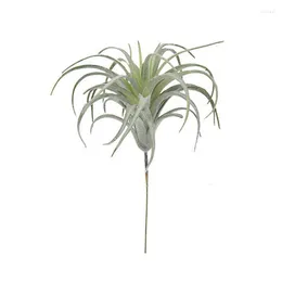 Decorative Flowers Artificial Pineapple Grass Air Plants Fake Faux Flocking Tillandsia Bromeliads For Home Garden Wall Decoration Dropship