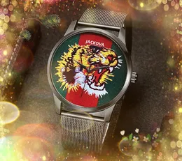 Orologi da uomo popolari a forma di serpente a forma di tigre da uomo Famosa cintura in pelle in acciaio inossidabile al quarzo Abito da ora di alta qualità Presidente orologio da polso al quarzo maschile Super regali