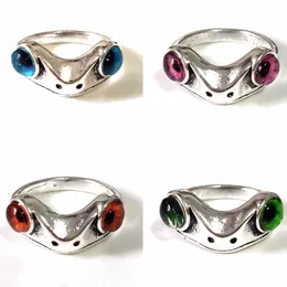 Pierścienie klastra 10/20/30/50/PCS Cute Frog Ring Artistic Design 4 Kolory Evil Eye Vintage Punk metalowe pierścienie unisex biżuteria dla zwierząt dla kobiet G230228 G230307