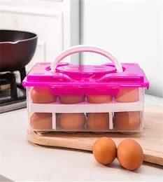Egg Rack Storage Box Basket Food Container 3 Färger 2 Lager 24 Hål plast 2104232875625