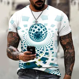 Мужские футболки 2023 Летняя мужская футболка больших размеров с 3d трехмерным художественным принтом Цветная рубашка в уличном стиле Повседневная мода