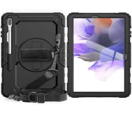 SUCKSOPTIAL ROTATABLE STAND CASE för Samsung Galaxy Tab S7 Fe Silicone Hard Cover 2021 T735 T730 Vuxna barnhölje med axel ST6735198