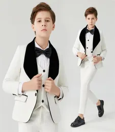Boy Suits Formale per costume S039 White Jacquard Suit S Flower S Kids Wedding Tuxedo 2208088867187