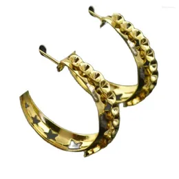 Schiena orecchini clip per le donne senza piercing non trafitto piccolo cerchio oro lucido anelli stella cava gioielli moda donna