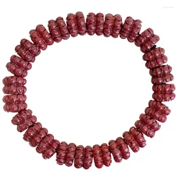 Strand Wholesale Natural Cinnabar Bracelet Raw Ore Red Sand Twin Lotus For Women Men Gift Amulet Couple Fashion Jewelry