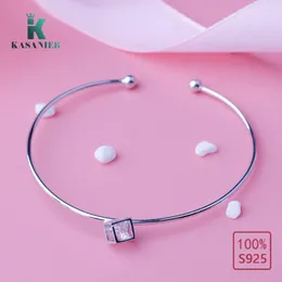 Bangle Real 925 Sterling Silver может приспособить браслеты для женщин Cube Big циркона модные украшения роскошные оригинальные касанье