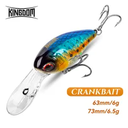 Baits Lures KINGDOM 6g 65g Floating Crankbait Wobblers Minnow Jerkbait Artificiale Hardbait per Trota Bass Persico Luccio Attrezzatura da pesca esche 230307