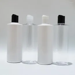 Förvaringsflaskor 15 st 400 ml tom husdjursflaska med plastskiva topplock Press Family Oil Diy Spa Container kosmetiska förpackningar
