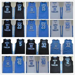 Camisas de basquete da NCAA North Carolina Tar Heels 23 Michael College Jersey 15 Vince Carter 5 Nassir Little 32 Luke Maye Barnes UNC azul