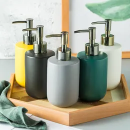 Liquid Soap Dispenser 350ml Ceramic Solid Color s Bathroom Accessories Latex Bottle Kitchen Home Decoration 230308