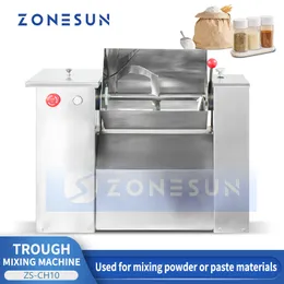 ZONESUN Industrial Equipment 10L Powder Mixer Flour Grains Stainless Steel Paste Blender House Blending Machine Pretreatment for Production ZS-CH10