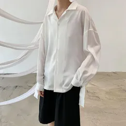 Herren lässige Hemden Qiwn Harajuku-Hemd Männliche koreanische Version der Trendpaare Anzug an Kragen langärmelig