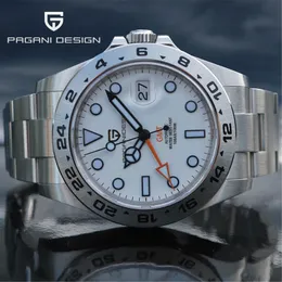 Wristwatches PAGANI Design Men s Automatic Mechanical Watches GMT 42mm Sapphire Stainless Steel Waterproof Reloj Hombre 230307