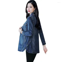 Kurtki damskie luźne dżinsowe kurtka kieszonkowa kieszonkowa koreańska swobodna wiosenna jeansowa jeansy dzikie eleganckie kobiece wyróżnienie