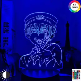 Nattlampor 3D -lampa anime toalettbundna Hanako Kun Led Light för rumsdekor Nightlight Birthday Present