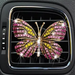 Bling Butterfly Pink Cute Car Vent Clips Rhinestone Air Freshener Ornament