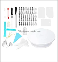 Baking Pastry Tools 164Pcs Diy Cake Decorating Bakery Kit Supplies Turntable Set With Pi Cream Reusable Bag Drop Delivery Home Gar2700751