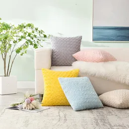 Pillow /Decorative Valentine's Day Rose Flower Pillowcase Ins Wind Grinding Ring Plush Sofa Solid Color Without Core