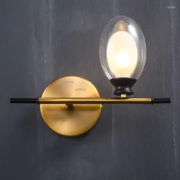 Настенная лампа постмодернистская светодиодная осветительная светильника гостиная в домашних условиях стеклянная спальня