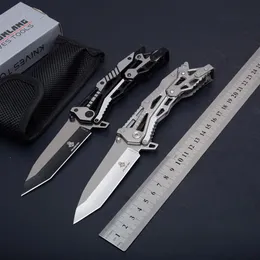 JL Mechanical 16011 Tactical Folding Knife Full Steel Outdoor Camping Hunting Survival Pocket EDC Tools 57HRC Rescue Utility Knife289h