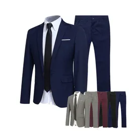 Męskie garnitury Blazers Trend garnitur dwuczęściowy mężczyzna brytyjski dżentelmen stylista groom ślub formalne garnitury dla mężczyzn kurtka ślubna pełna blezer 230308