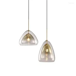 Pendant Lamps Nordic Simple Modern Jellyfish Gradient Glass Lights Dining Room Furniture Restaurant Cafe Bedroom Bedside Kitchen