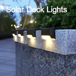 Vattentät LED Solar Garden Lights Steglampor Drivs staket Postlampan för utomhusväg Yard Patio Trappor Belysning och staket Oemled