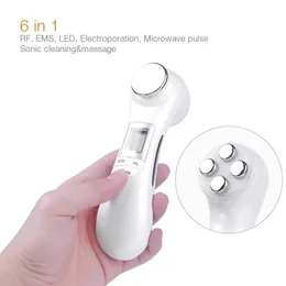 6 in 1 LED RF Photon Therapy Machine Facial Skin Lifting Rejuvenation Vibration Device EMS Ion Microcurrent Mesotherapy Massager
