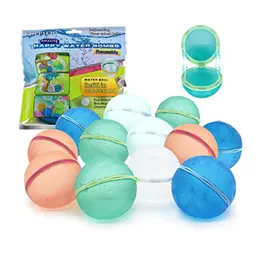 Other Toys Wholesale Funny Splash Balls Reusable Water Bomb Balloons Quick Fill Self Sealing Refillable Ball For Kids Pool Toy 230307