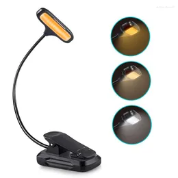 Table Lamps Dimmable Gooseneck Flexible Clip On Book Mini Led Reading Light Kids USB Rechargeable Folding